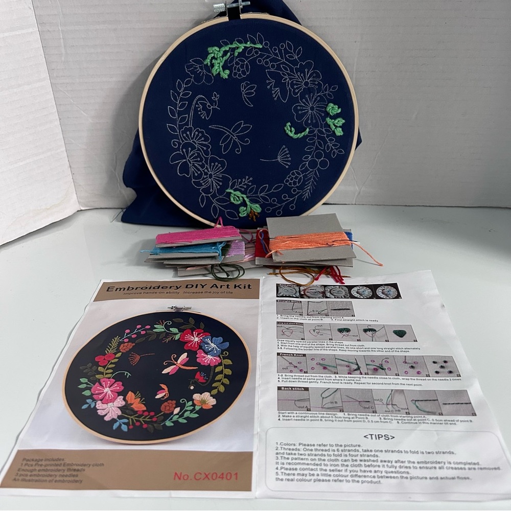 Floral and dragonfly Embroidery Kit